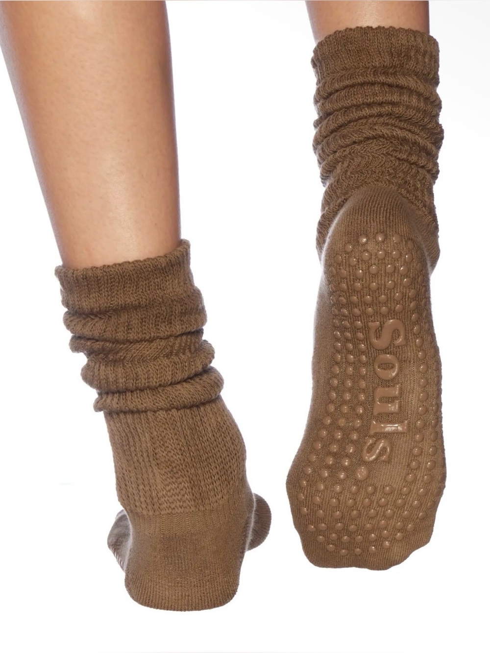 Souls. Chocolate Cloud Socks — Brown Non-Slip Slouch Socks size Medium / Large